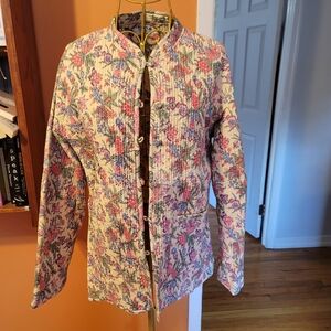 Floral Women's Quilted Vest - Pink and Purple